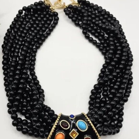 KENNETH JAY LANE beaded necklace multi-row - Picture 4 of 5